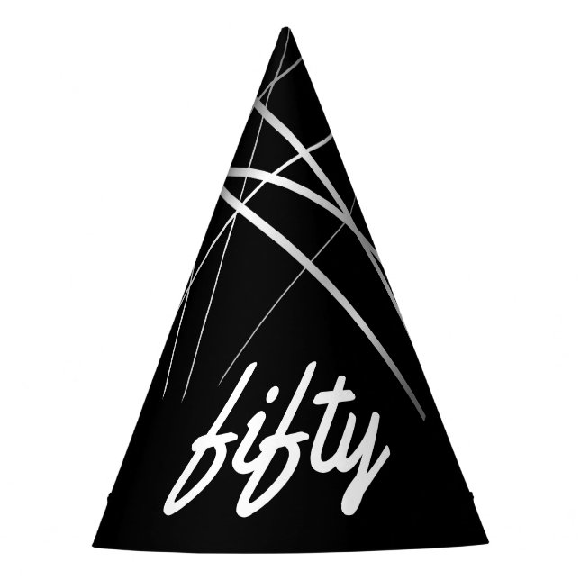 Chapeau de fête en papier noir pour 50e anniversai (Devant)