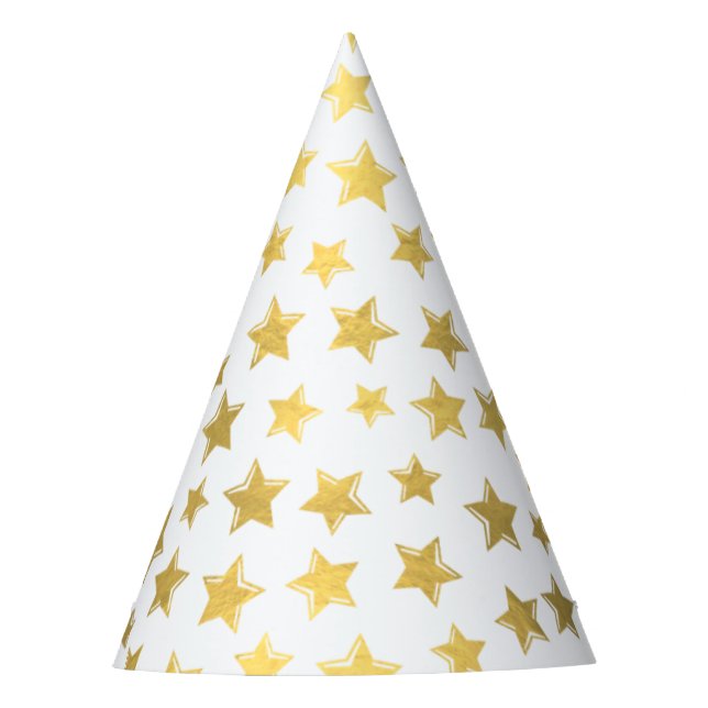 Chapeau de Fête Étoiles Dorées Brillantes 2 (Devant)