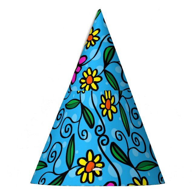 Chapeau de fête floral abstrait (Gauche)