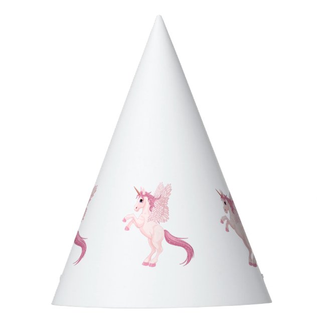 Chapeau de fête Licorne Pegasus Rose (Devant)