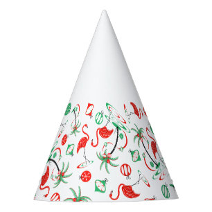 Chapeau de fête multiple flamant rose de Noël roug