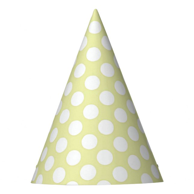 Chapeau de fête pois blanc et jaune clair (Devant)