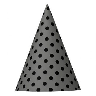 Chapeau de fête pois noir et gris foncé