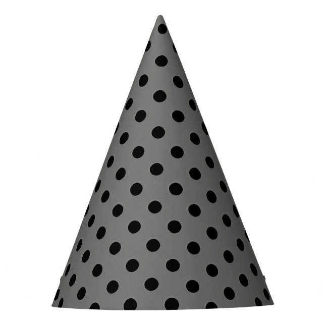 Chapeau de fête pois noir et gris foncé (Devant)