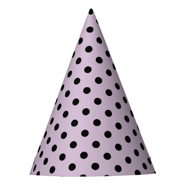 Chapeau de fête pois noir violet lavande (Devant)