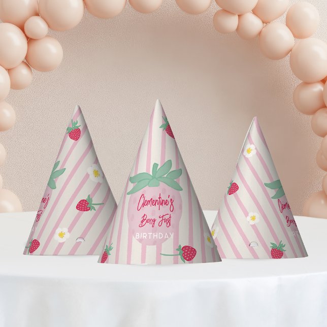 Chapeau de fête pour premier anniversaire Strawber (Créateur téléchargé)