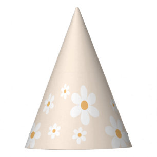 chapeau de fête rétro daisy boho crème