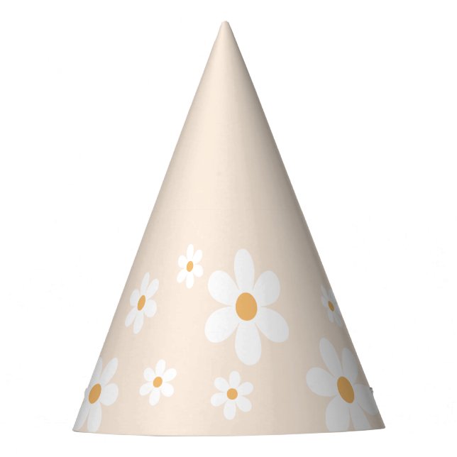 chapeau de fête rétro daisy boho crème (Devant)