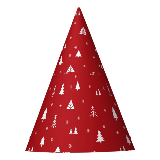 Chapeau de Fête Sapins de Noël et Flocons de Neige (Devant)