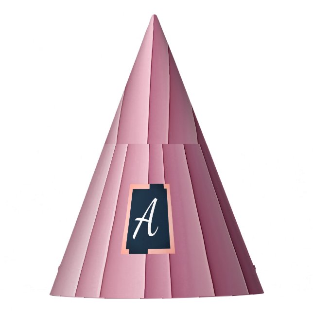 Chapeau de fête vertical dégradé rose monogramme p (Devant)