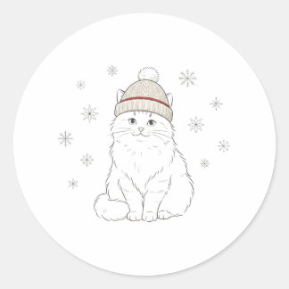 Chapeau de Noël Cosy pour Chat Autocollant