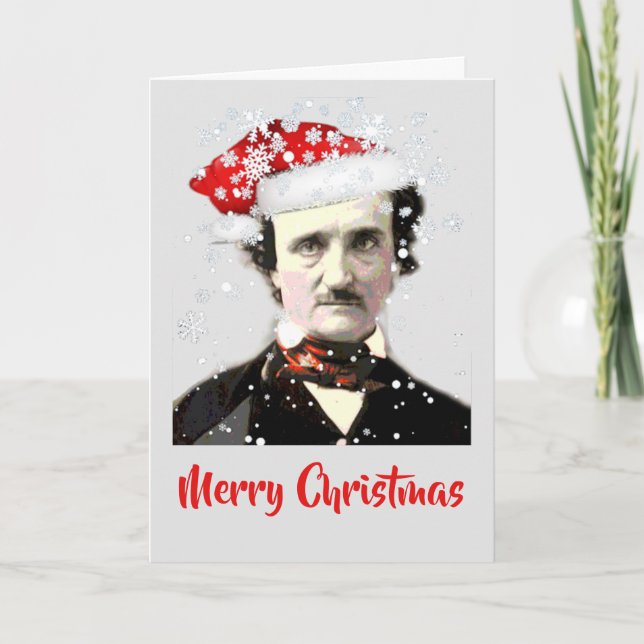 Chapeau de Noël de Edgar Allan Poe Carte flocon de (Devant)