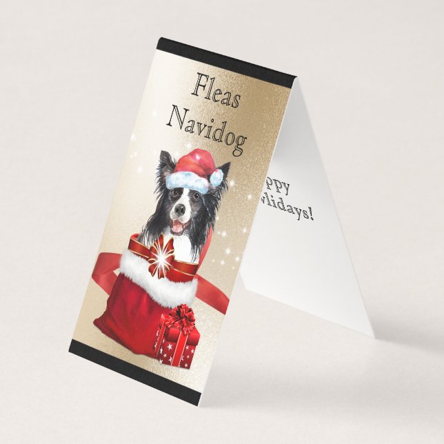 Chapeau de père Noël border collie cadeaux de noël (Front)