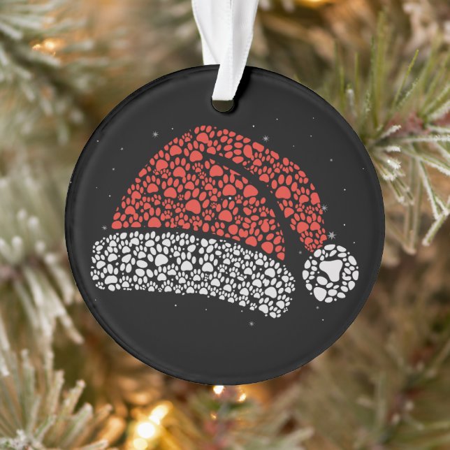 Chapeau de Père Noël Empreinte de Patte Noël Amour (Arbre)