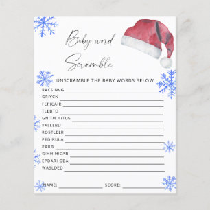 Chapeau de Père Noël - jeu de mots mêlés pour baby