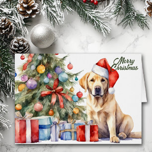 Chapeau de Père Noël Labrador Retriever jaune Noël