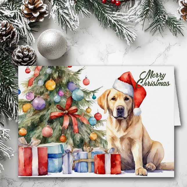 Chapeau de Père Noël Labrador Retriever jaune Noël (Créateur téléchargé)
