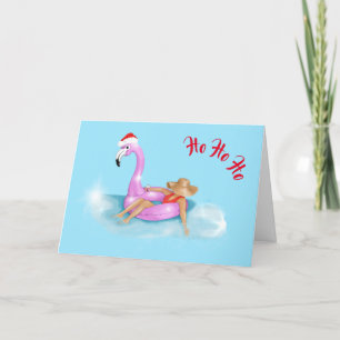 Chapeau de Père Noël sur une carte de vacances de 