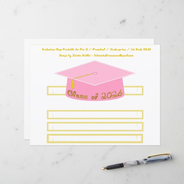 Chapeau de remise des diplômes Rose Chapeau de fêt (Devant/Arrière en situation)