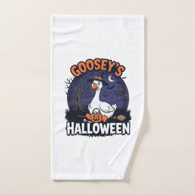 Chapeau de sorcière citrouille d'oie Halloween de  (Serviette à main)