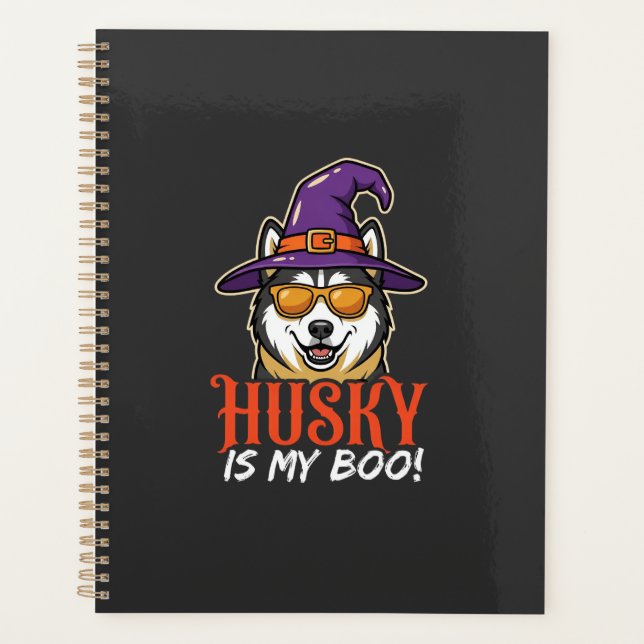Chapeau De Sorcière De Mon Boo Husky D'Halloween (Devant)