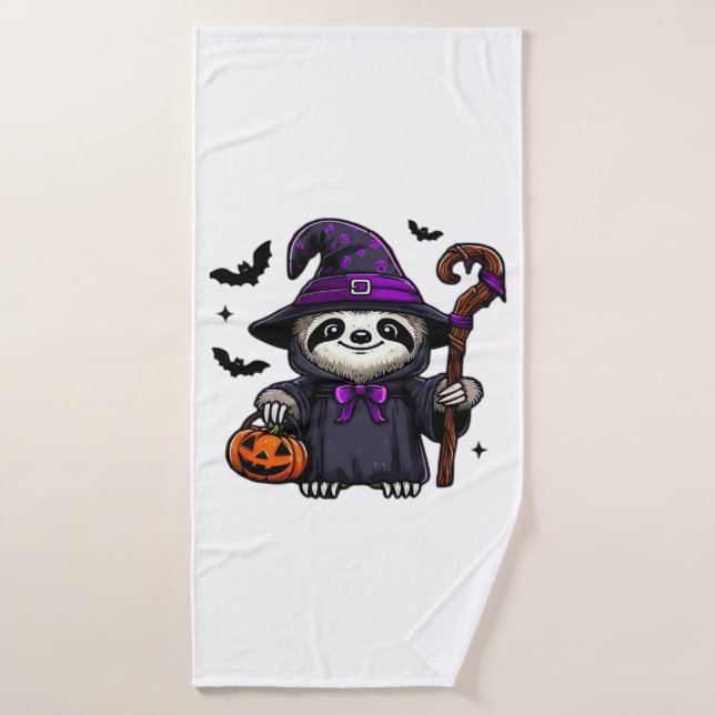 Chapeau de sorcière de paresseux d'Halloween effra (Serviette de bain)