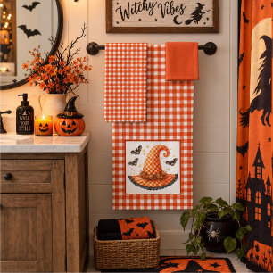 Chapeau de sorcière et chauves-souris Halloween en