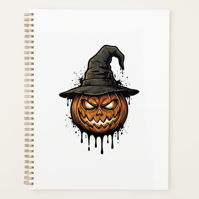 Chapeau De Sorcière Vintage Citrouille Graphique H (Devant)