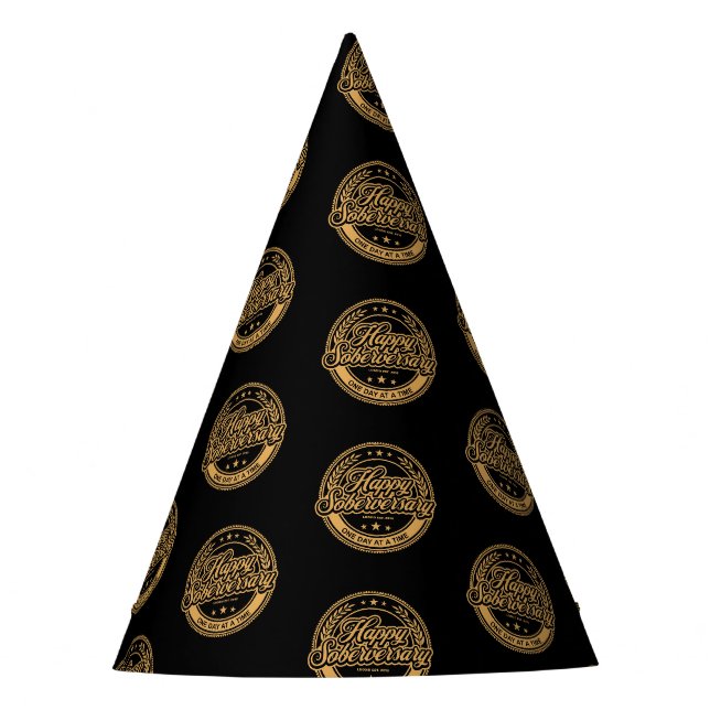 Chapeau en papier pour soirée sobreversaire noir (Devant)