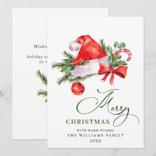 Chapeau festif du Père Noël Carte de vœux de Noël