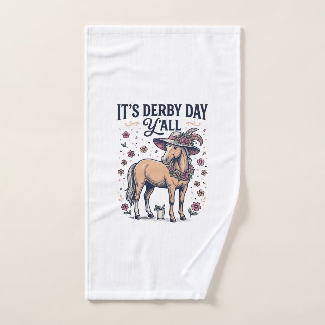 Chapeau Floral de Cheval de Derby Day Y’all (Serviette à main)