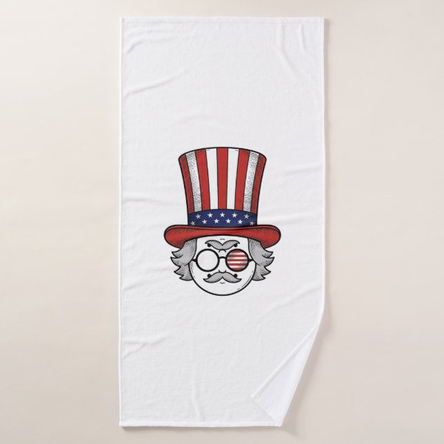 Chapeau haut de forme à l'envers patriotique dessi (Serviette de bain)