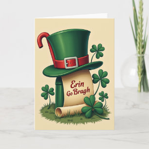 Chapeau haut de forme carte Erin Go Bragh