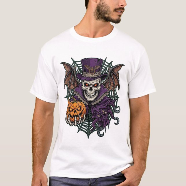 Chapeau Haut de Forme de Crâne de Halloween Chauve (Devant)