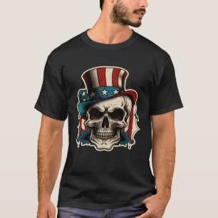 Chapeau haut de forme de crâne fier de l'USA tatou