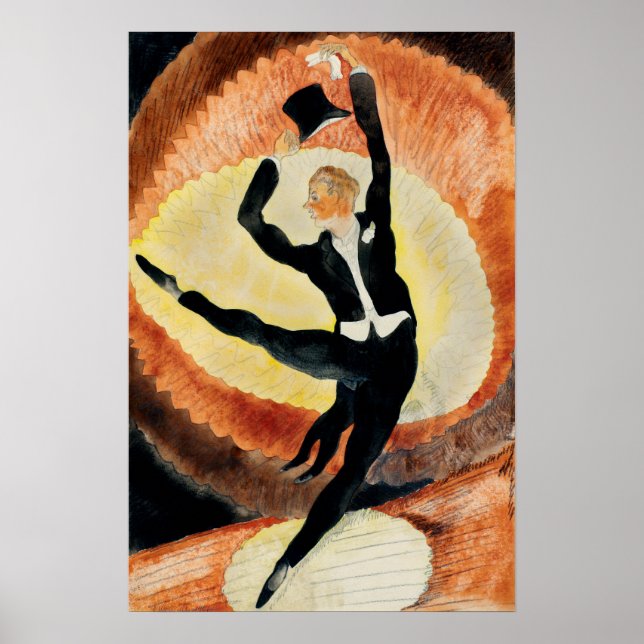 Chapeau haut-de-forme de danseur masculin Art déco (Devant)