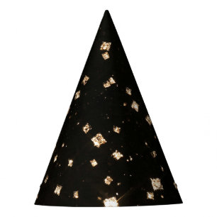 Chapeau Nouvel An Noir Paillettes Confettis Dorés