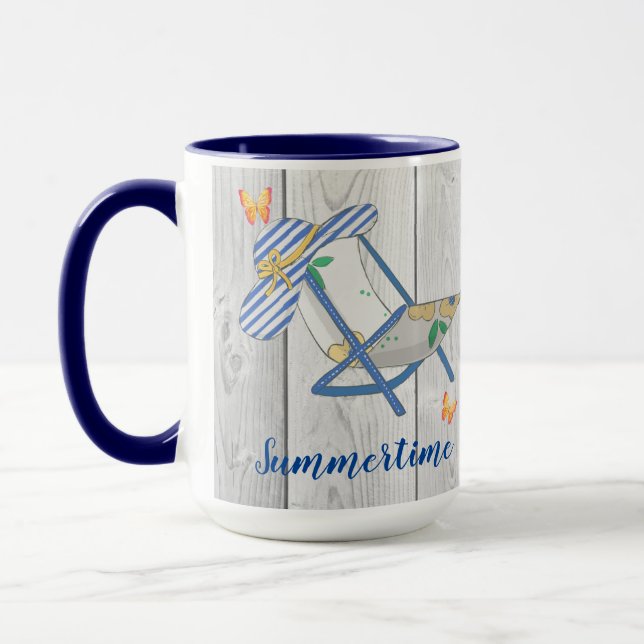 Chapeau rayé et mug d'été (Gauche)