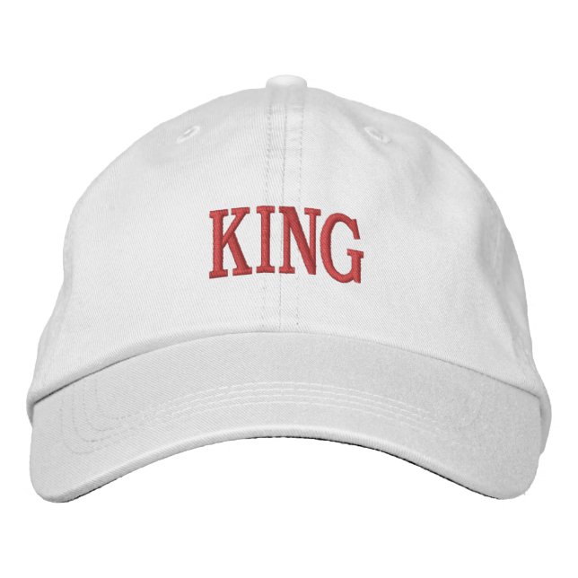 Chapeaux Casquettes brodés avec nom de texte ROI (Devant)
