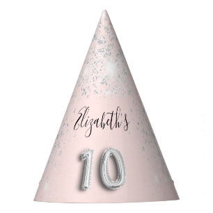 Chapeaux De Fètes 10e anniversaire blush rose parties scintillant no