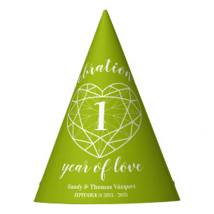 Chapeaux De Fètes 1er anniversaire de mariage Peridot casquettes de