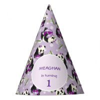 1er anniversaire mignon Panda ours doux violet Mot