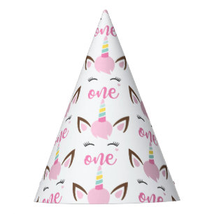 Chapeaux De Fètes 1er anniversaire Pastel Unicorn One