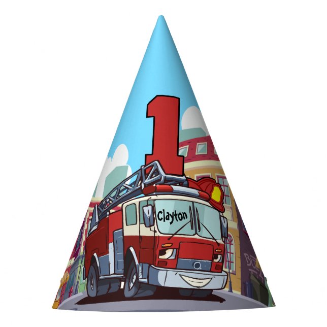 Chapeaux De Fètes 1er Camion d'incendie anniversaire (Devant)