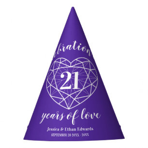 Chapeaux De Fètes 21e anniversaire de mariage iolite bijou violet