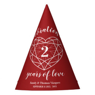 Chapeaux De Fètes 2e anniversaire mariage de grenat casquettes de fê