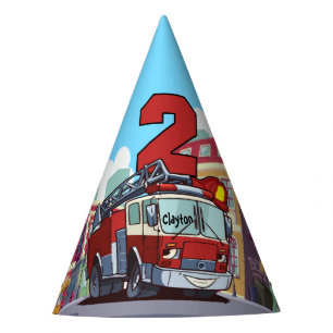 Chapeaux De Fètes 2ème Camion de pompiers d'anniversaire