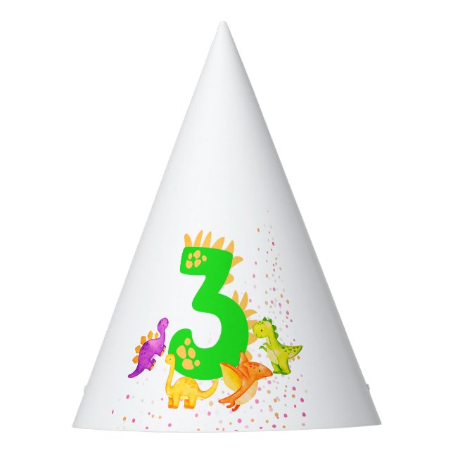 Chapeaux De Fètes 3rd Birthday. Dinosaur Design. My third birthday.  (Devant)