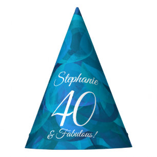 Chapeaux De Fètes 40 & Fabuleux Elegant Ocean Blue Anniversaire