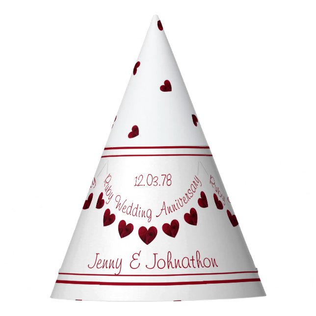 Chapeaux De Fètes 40e casquette de l'anniversaire du Mariage de Ruby (Devant)